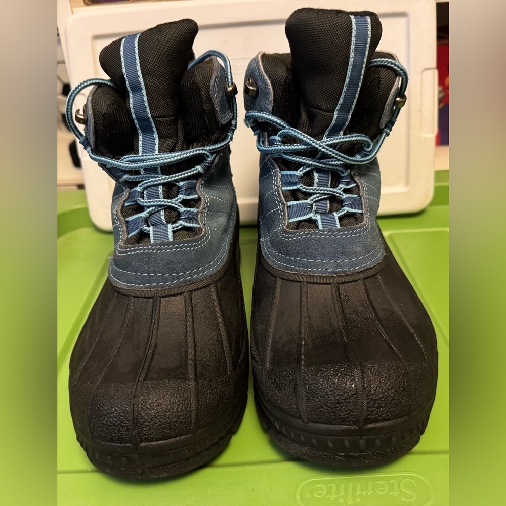 Black and Blue Winter Boots